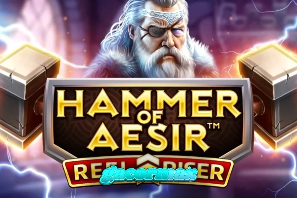 Tampilan visual slot Hammer of Aesir dengan tema mitologi Nordik