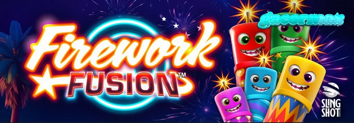 Tampilan visual slot Firework Fusion dengan tema karnaval kembang api